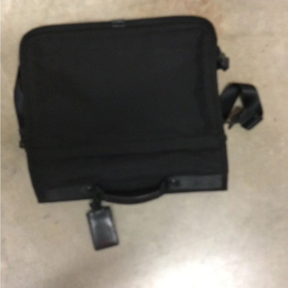 Men's Black Messenger Briefcase with Adjustable Strap
